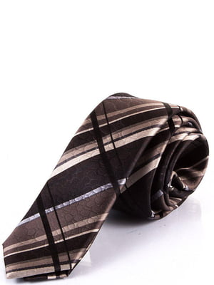Краватка коричнева в смужку | 6484936