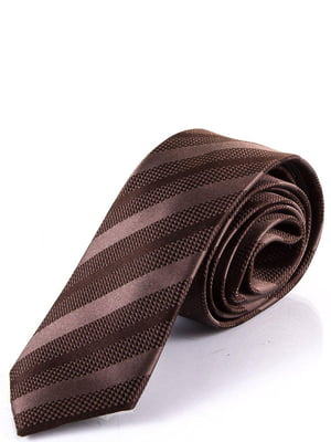 Краватка коричнева в смужку | 6484940