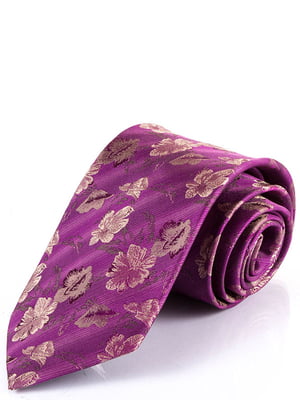 Краватка рожева в принт | 6484950