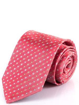 Краватка червона в принт | 6484959