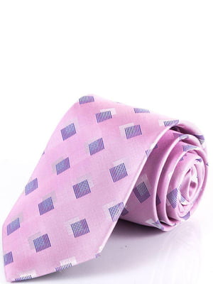Краватка рожева в принт | 6484965