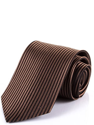 Краватка коричнева в смужку | 6484975