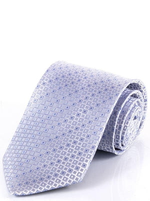 Краватка блакитна в принт | 6485157