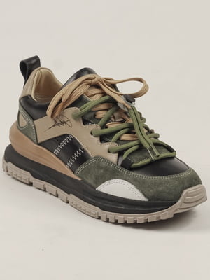 Кросівки бежево-зелені | 6486570