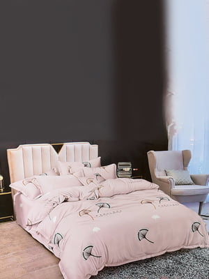Комплект постельного белья пудрового цвета полуторка | 6487784