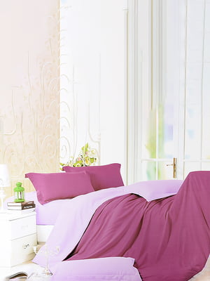 Комплект постельного белья фиолетового цвета евро | 6487814