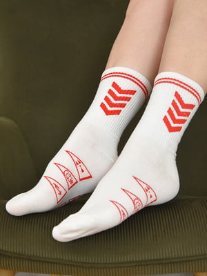 Шкарпетки білі з малюнком | 6487876