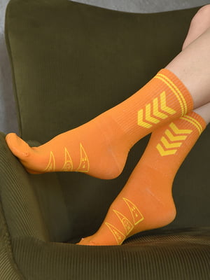 Носки оранжевые с рисунком | 6487878