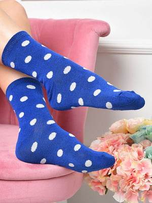 Шкарпетки синього кольору в горошок | 6487916