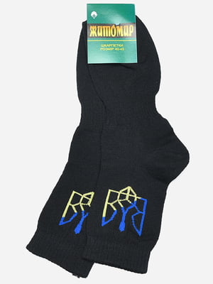 Шкарпетки чорного кольору з малюнком | 6487940