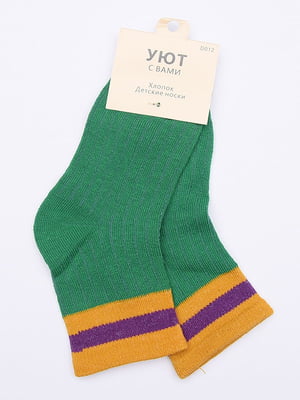 Шкарпетки зелені зі смужкою | 6488022