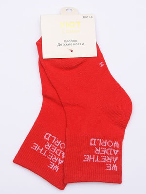 Шкарпетки червоні з написом | 6488049