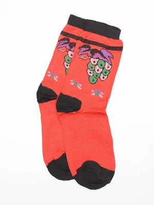 Шкарпетки червоні з малюнком | 6488064