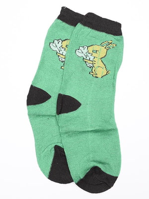 Носки зеленые с рисунком | 6488065