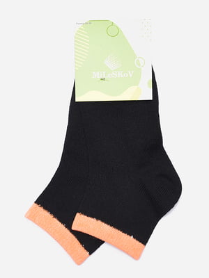 Шкарпетки чорні з помаранчевою резинкою | 6488070