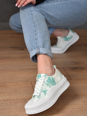 Кросівки біло-зелені | 6491823
