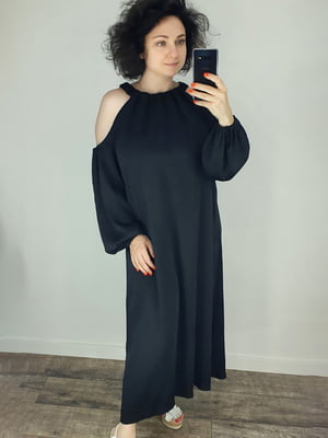 Платье черное с открытыми плечами | 6492515