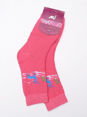 Шкарпетки рожеві з принтом | 6492745