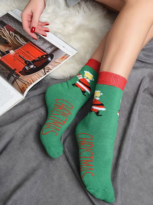 Шкарпетки новорічні зелені | 6492749