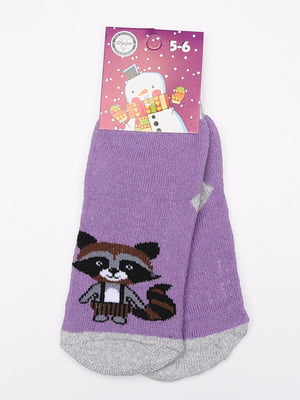 Шкарпетки фіолетові з принтом | 6492778