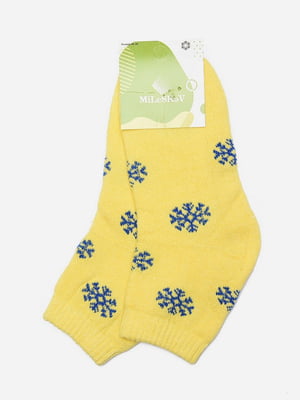 Шкарпетки махрові жовті з принтом | 6492788