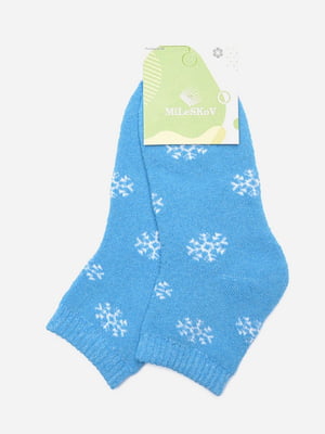 Шкарпетки махрові сині з принтом | 6492789