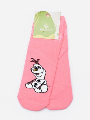 Носки махровые розовые с принтом | 6492793