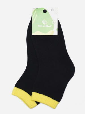 Шкарпетки чорні з жовтою гумкою | 6492808