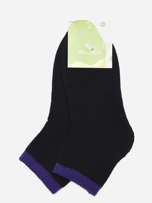 Носки черные с фиолетовой | 6492809