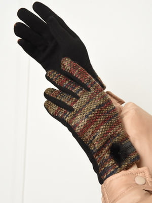 Перчатки текстильные на меху черные | 6493383