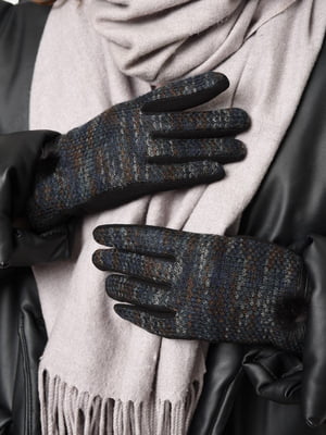 Перчатки текстильные на меху черные | 6493386