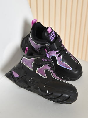 Кросівки чорно-фіолетові | 6494172