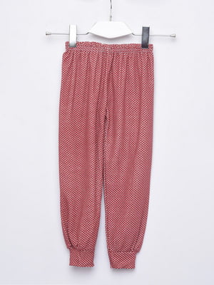 Штаны пижамные коричневого цвета в горошек | 6494360
