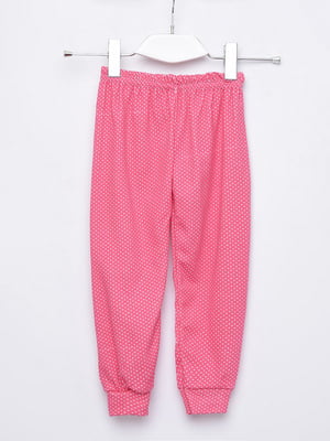 Штаны пижамные розового цвета в горошек | 6494363