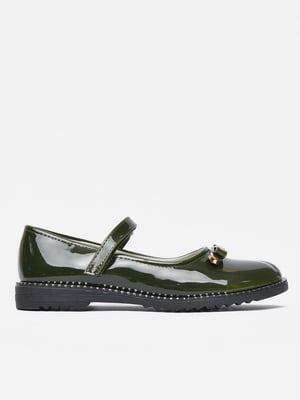 Туфли с бантиком зеленого цвета | 6495047