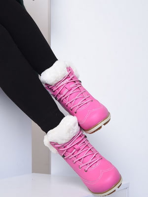 Ботинки розового цвета на шнуровке | 6495560