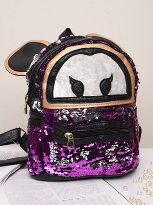 Рюкзак з паєтками фіолетовий | 6496207