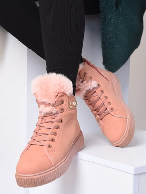 Ботинки женские зима розового цвета Уценка р.36 (153822) | 6496535