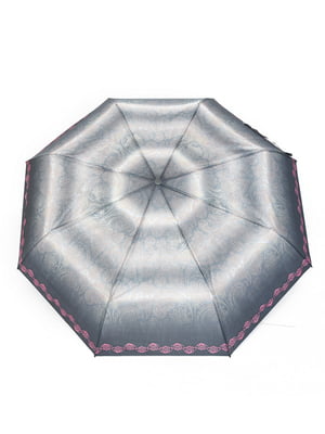 Зонт-полуавтомат серо-белый в полоску | 6496732