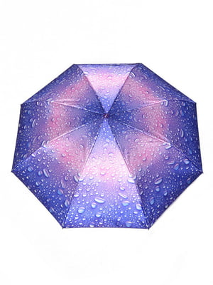 Зонт-полуавтомат фиолетовый в принт | 6496745