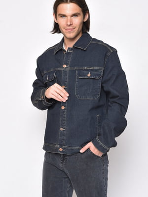 Пиджак батальный джинсовый черного цвета | 6496804
