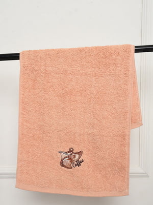 Рушник кухонний махровий персикового кольору | 6497305