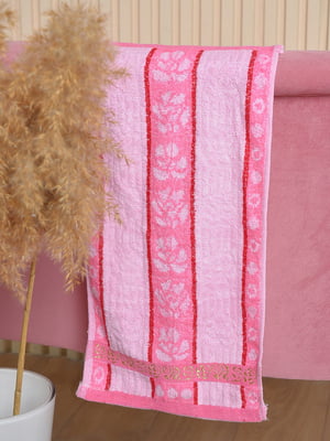 Рушник кухонний махровий рожевого кольору | 6497326