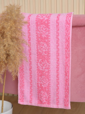 Рушник кухонний махровий рожевого кольору | 6497332