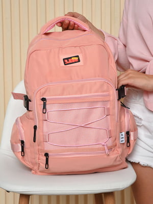 Рюкзак однотонний персикового кольору | 6497604