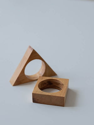 Кільця для столових серветок з дерева "Геометрія" | 6502804