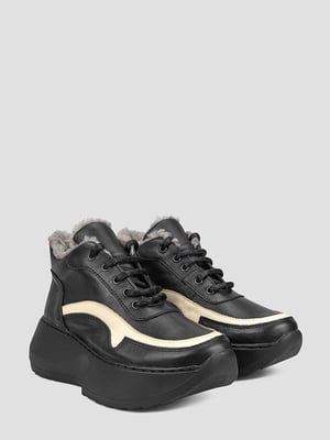 Кросівки чорні з контрастною вставкою | 6503030