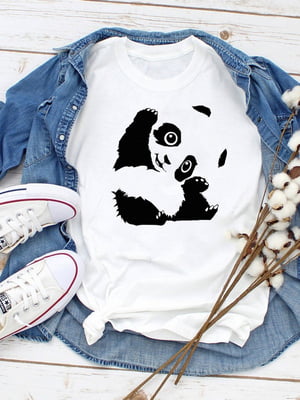 Футболка белая “Pampering Panda” | 6505278