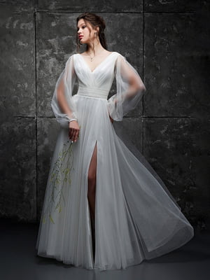Весільна сукня в підлогу білого кольору | 6506066