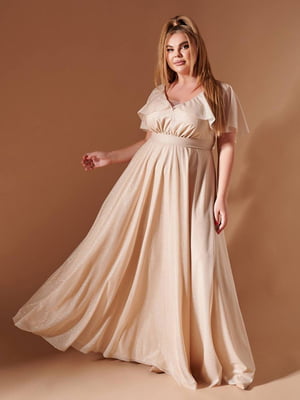 Вечернее блестящее платье золотистого цвета | 6506249